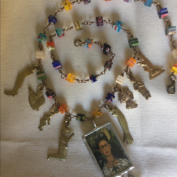 Frida Kahlo Handmade Milagros Necklace Mex… - Picture 3 of 7